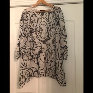 Shear tunic White & Black Sz 22/24